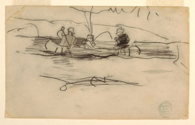 Fisherman and Two Other Men in a Canoe by Winslow Homer